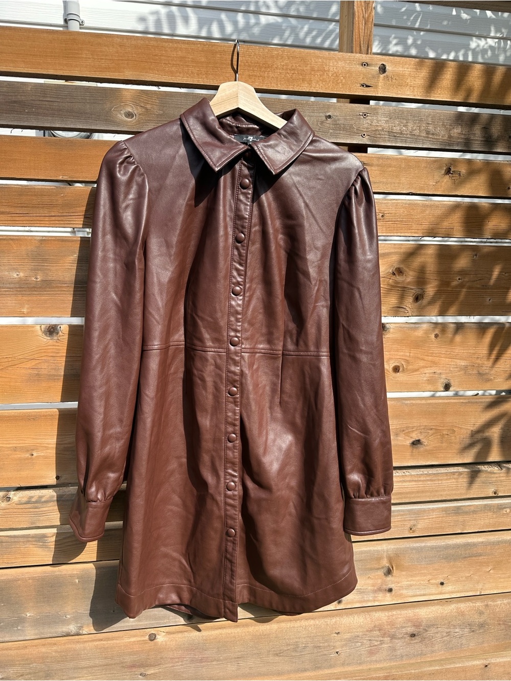 faux leather shirt jacket